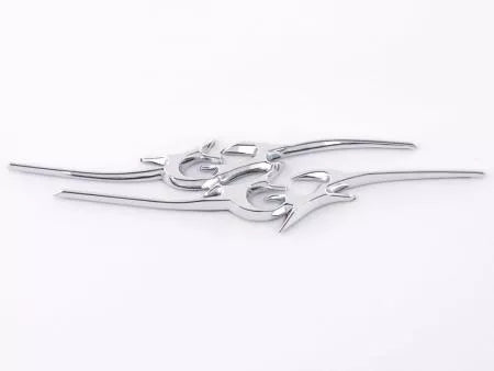 Autocollant chrome 3D Car Logo motif Tribal III 135x30 mm chrome